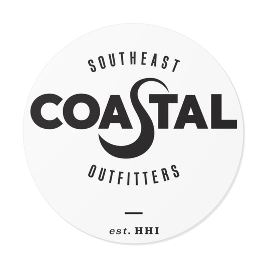 Coastal Outfitters Round Vinyl Stickers | Perfect for Laptops, Water Bottles, Car Decals, Gift Tags, Coastal Decor